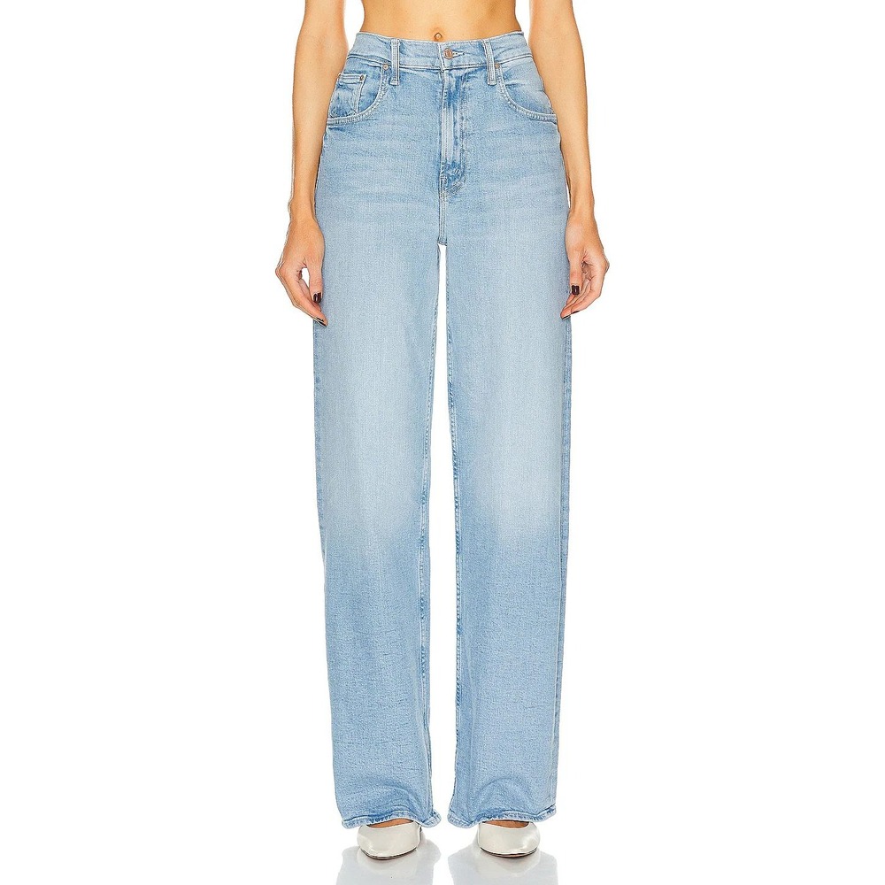 Mother Denim High Waisted Spinner Zip Heel Wide Leg Jeans Norway Dude 28 x 32